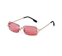 HPIRME Gafas de sol rectangulares sin montura para hombre, gafas de sol cuadradas de metal para mujer, lentes degradados sin marco UV400, C2, talla única