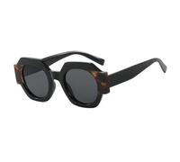 HPIRME Gafas de sol redondas con diseño de bloques de color, a la moda, para mujer, con lentes transparentes, para hombre y mujer (1)