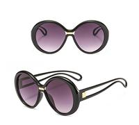 HPIRME Gafas de sol redondas de gran tamaño para mujer, lentes ovalados coloridos Vintage, gafas de sol para hombre, gafas de sol UV400,1, talla única