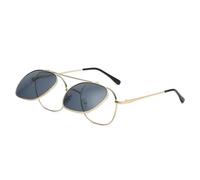 HPIRME Gafas de sol redondas estilo punk abatibles vintage para mujer, de lujo, con protección UV400, estilo retro (C1)