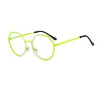 HPIRME Gafas de sol redondas estilo retro, montura ligera y cómoda (Amarillo transparente)