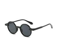 HPIRME Gafas de sol redondas Mujeres Clear Ocean Gradient Lens Shades UV400 Hombres Retro Punk Gafas de sol, C1 Black, talla única