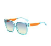 HPIRME Gafas de sol retro con degradado de colores caramelo para mujer, montura de color contrastante para hombre, UV400 (azul amarillo)