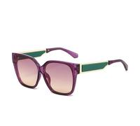 HPIRME Gafas de sol retro con degradado de colores caramelo para mujer, montura de color contrastante para hombre, UV400 (morado y amarillo)