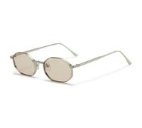 HPIRME Gafas de sol retro pequeñas de moda para mujer, estilo punk, para exteriores (champán plateado)