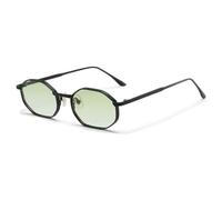 HPIRME Gafas de sol retro pequeñas de moda para mujer, estilo punk, para exteriores (negro degradado y verde)