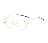 HPIRME Gafas de sol retro pequeñas redondas de metal para mujer, estilo moderno, con lentes de espejo degradadas transparentes, protección UV400, estilo punk para hombre (dorado transparente).