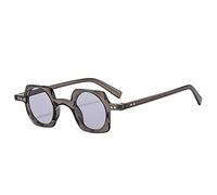 HPIRME Gafas de sol retro punk cuadradas pequeñas para mujer, lentes degradadas, UV400, remaches para hombre, gafas de sol, Gris Gris Claro, Talla única