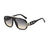 HPIRME Gafas de sol retro UV400 para mujer y hombre, de lujo, estilo vintage, a la moda (negro, gris y rosa).