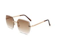 HPIRME Gafas de sol sin marco con degradado para mujer, protección UV400 (color té)
