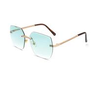 HPIRME Gafas de sol sin marco con degradado para mujer, protección UV400 (verde)