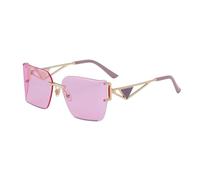 HPIRME Gafas de sol sin marco para mujer, modernas, para exteriores, playa, fiestas, UV400 (rosa)