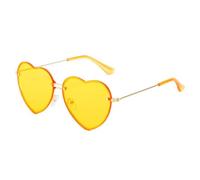 HPIRME Gafas de sol sin montura con forma de corazón, ideales para deportes al aire libre, fiestas y uso diario (amarillas)