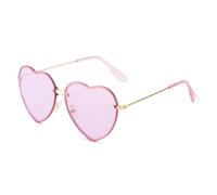 HPIRME Gafas de sol sin montura con forma de corazón, modernas, para deportes al aire libre, para mujer, para fiestas (moradas)