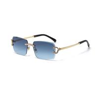 HPIRME Gafas de sol sin montura para hombre, protección UV400, metal, decoración de moda para mujer (2)