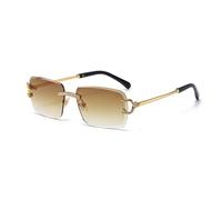 HPIRME Gafas de sol sin montura para hombre, protección UV400, metal, decoración de moda para mujer (3)