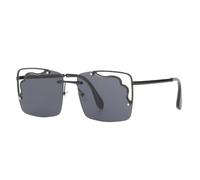 HPIRME Gafas de sol vintage caladas para mujer y hombre, de moda, de lujo, para conducir, con protección UV400 (negro/gris)