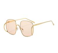 HPIRME Gafas de sol vintage de metal para mujer, estilo punk UV400 (champán dorado)