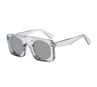 HPIRME Gafas de sol vintage para mujer, con lentes de espejo degradadas, protección UV400, estilo punk, para hombre (espejo gris plateado).