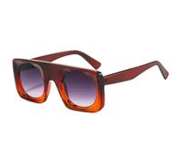 HPIRME Gafas de sol vintage para mujer, con lentes de espejo degradadas, protección UV400, estilo punk, para hombre (gris té).