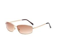 HPIRME Gafas de sol vintage para mujer con lentes degradadas, ideales para exteriores, con montura metálica de lujo y diseño moderno, protección UV400 (C3 Gold Tea).