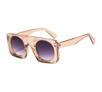 HPIRME Gafas de sol vintage para mujer, con lentes degradadas y efecto espejo, protección UV400, estilo punk, para hombre (gris champán).