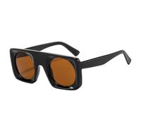 HPIRME Gafas de sol vintage para mujer, lentes de espejo degradadas, protección UV400, estilo punk, para hombre (negro).