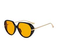 HPIRME Gafas de sol vintage para mujer y hombre, lujo, moda, color caramelo degradado, estilo punk, UV400 (negro y naranja)