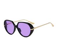 HPIRME Gafas de sol vintage para mujer y hombre, lujo, moda, color caramelo degradado, estilo punk, UV400 (negro y morado).