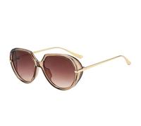 HPIRME Gafas de sol vintage para mujer y hombre, lujo, moda, color caramelo degradado, estilo punk, UV400 (té champán).