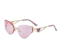 HPIRME Gafas ligeras de lujo sin marco para mujer, tendencia de moda, para fotografía callejera al aire libre (rosa)