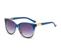 HPIRME Gafas ovaladas de moda para mujer, estilo retro, con degradado, UV400, para hombre, con lentes oceánicas transparentes, estilo punk, UV400 (azul grisáceo)