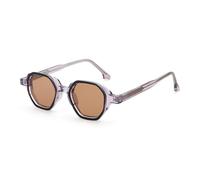 HPIRME Gafas pequeñas estilo retro para hombre, redondas de acetato CP para mujer, con protección UV400 (4)