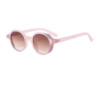 HPIRME Gafas redondas de moda para hombre y mujer, estilo vintage, para playa, con protección UV400 (rosa-marrón claro).