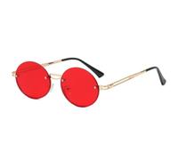 HPIRME Gafas redondas sin montura para mujer, estilo vintage (rojas)