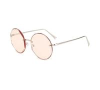 HPIRME Gafas redondas sin montura para mujer, modernas, ideales para viajes diarios (rosa)