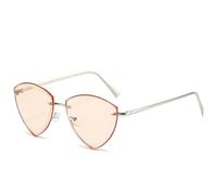 HPIRME Gafas retro de moda para hombre y mujer, de lujo, de metal, sin marco, triangulares, para exteriores, con protección UV400 (naranja plateado)
