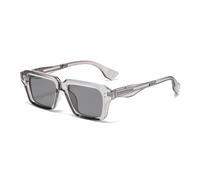 HPIRME Gafas retro para mujer, con degradado, UV400, lentes transparentes a la moda, montura con remaches para hombre (gris C6)