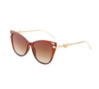 HPIRME Gafas retro para mujer y hombre, de moda, con diseño de mariposa, de metal, para fiestas, con protección UV400 (marrón)