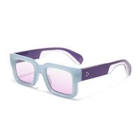 HPIRME Gafas retro para mujer y hombre, modernas, con remaches, decorativas, con protección UV400 (morado)