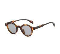 HPIRME Gafas retro pequeñas y redondas para mujer, con degradado, UV400, estilo punk, para hombre (negro leopardo)