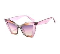 HPIRME Gafas retro policromadas para mujer, con degradado, protección UV400 (morado, gris y morado)