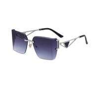 HPIRME Gafas sin marco para mujer, modernas, para exteriores, playa, fiestas, UV400 (gris)