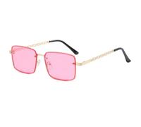 HPIRME Gafas sin montura para hombre, estilo cadena, para exteriores, para mujer (rosa)