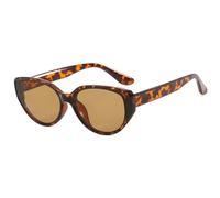 HPIRME Gafas vintage de triángulo invertido para mujer, montura grande, para hombre, UV400 (té de leopardo)