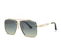 HPIRME Lente degradada Hombres Gafas de sol Hombres Vintage Gafas de sol, Oro Verde, talla única