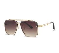 HPIRME Lente degradada Hombres Gafas de sol Hombres Vintage Gafas de sol, Té, talla única