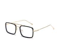 HPIRME Marco de metal Gafas de sol mujer hombre negro gafas de sol vintage uv400,2, talla única