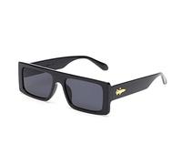 HPIRME Vintage Black Square Gafas de sol Mujer Hombre Pequeño rectángulo Gafas de sol Mujer Hombre UV400, blakc grey, talla única