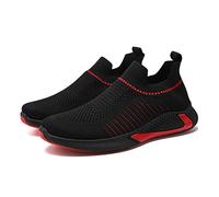 HPKJUYDS Zapatos ortopédicos cómodos para hombre, talla grande, transpirables, ligeros, fáciles de poner y quitar, para correr, caminar, deportes, gimnasio, tenis (negro, 45)
